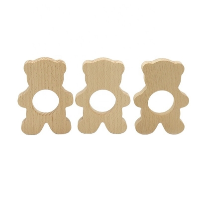 Beech Hout Grip Teether Beer Shape Grijpen Unisex Teether Toy