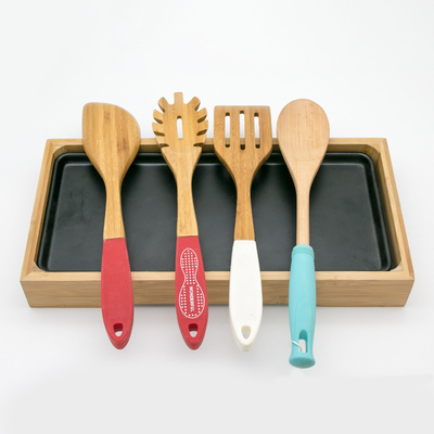 Espatula e colher de madeira com silicone