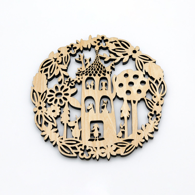 Coasters Criativos de madeira esculpida Cup Mat Decorações de diferentes formas