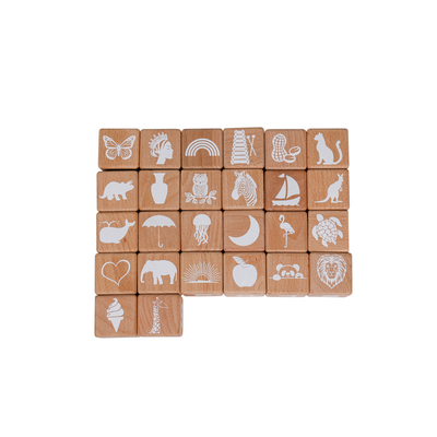 Unisex dieren thema nummer sorteerbord 1,25 inch ABC bouwstenen