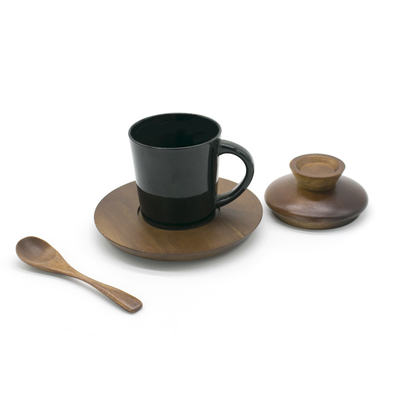 3.9 inch ronde bamboe Houten drinkbanden voor dranken - Natuurlijke acacia houten drinkbanden voor glazen