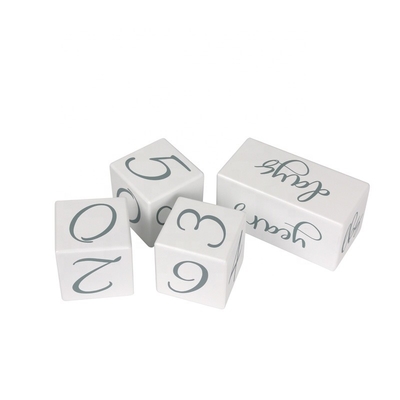 Houten Baby Milestone Blocks Set van 6 met Canvas Bag Packing