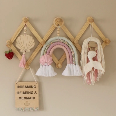 Decoração da sereia Decoração do quarto da menina Decoração do quarto da menina Scandi Boho Decoração sob o mar Presente personalizado para bebê