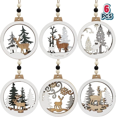 Kerst Hollow Woodland Kersthangende boom ornamenten voor Indoor Outdoor Party decor