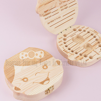 Baby Tand Fee Box, Eerste Tand Souvenir Box voor Kinderen - Houten Tandhouder & Storage Gift Box voor Jongens en Meisjes