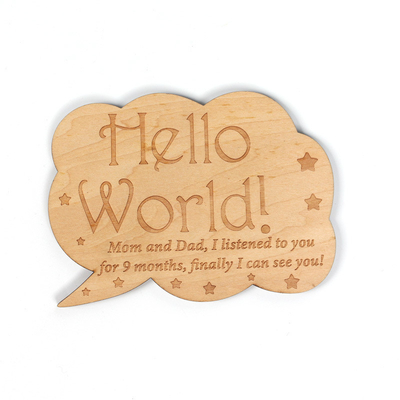 Placa de anúncio de bebê de madeira personalizada e ecológica - perfeita para presentes para recém-nascidos