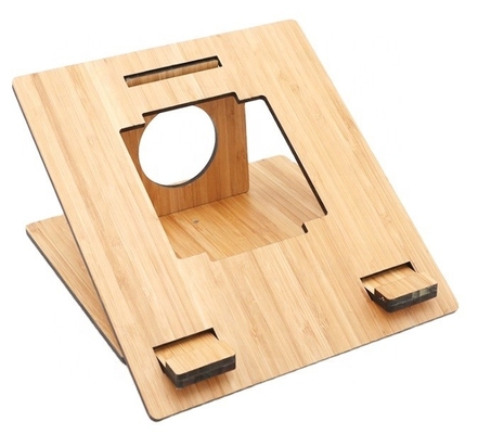 Amazon Creative Houten Laptop Stand, Opvouwbare Verstelbare Computer Houten MacBook Stand voor Bureau Draagbare Universele
