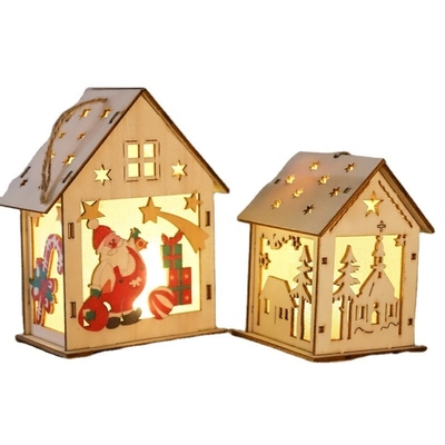 Houten kerst sneeuw huis decoraties Kerstboom vakantie decoraties