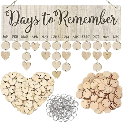 Familie verjaardag bord DIY Houten kalender muur hangend verjaardag herinnering bord met 100 houten tags geweldig cadeau voor mama oma