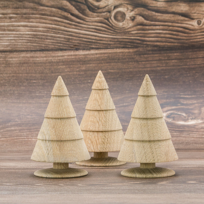houten mini kerstboom decoratie voor eetkamer