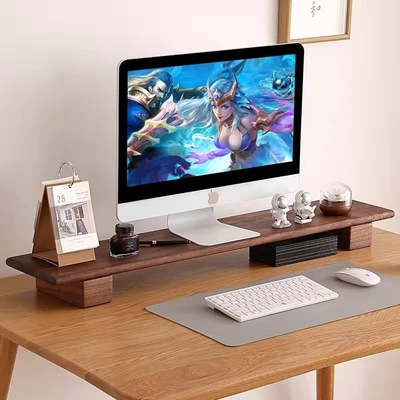 Walnut Laptop Monitor Stand Riser - Houten bureauplank voor Computer Laptop Printer TV Cellphone Stand