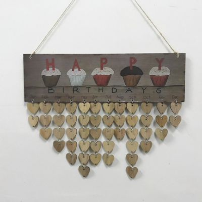 Familie verjaardag kalender bord DIY Houten verjaardag herinnering muur hangende kalender plaquette voor mama papa met 100 stukken houten schijven