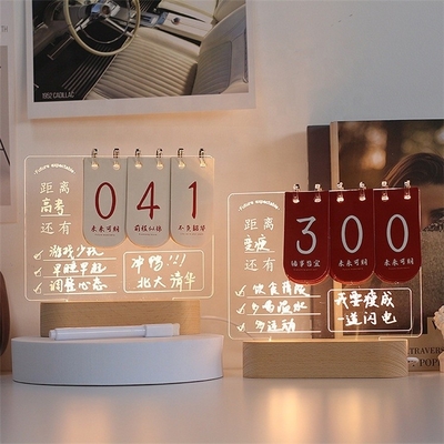 Aanpassen Houten tafellamp basis Acryl herinnering kaart decoratie memo Luminescent note board