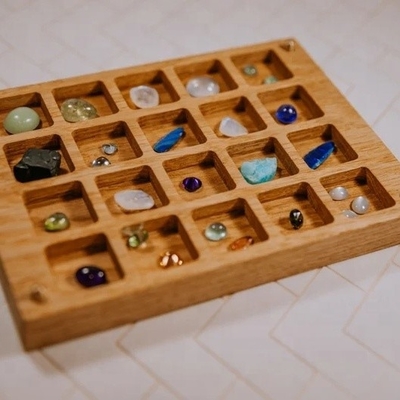 Houten sieraden Tray Gem Stone Tray Crystal Tray sieraden organisator Ring