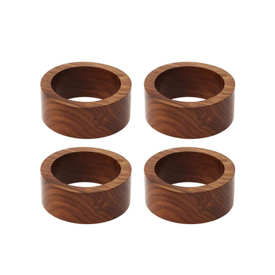 Anel de guardanapo de madeira de forma redonda para casamento