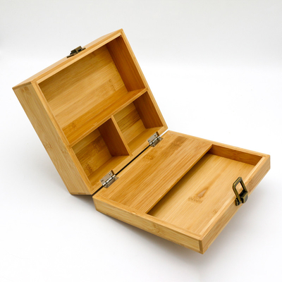 Houten theezak organisator thee pakket verzameldoos thee kist opslag houder -7 * 7,5 * 3,5 