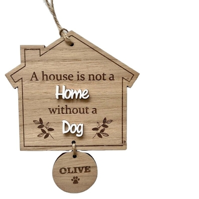 Houten bord met geschenk voor huisdieren Houten bord met huisversiering Gepersonaliseerd hondenteken