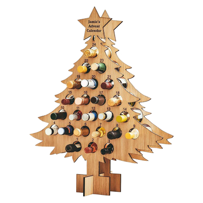 Kerst Adventskalender Houten kerstboom Fleshouder Bierrek Aftelling Boom Wijnflesrek