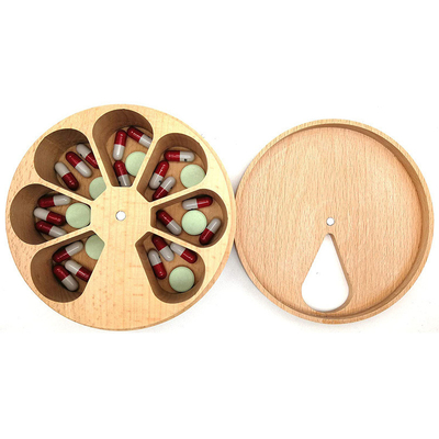 Hout Dagelijkse Wekelijkse Vitamine Medische Pillen Organisator Case Box, Keuken Zout Specerijen Kelder Containers, opslagbox