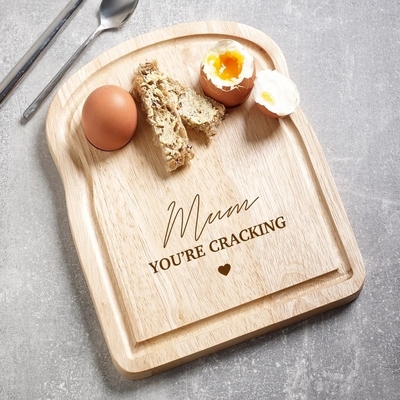 Gepersonaliseerd Ei & Toast houten bord voor het ontbijt Dippy Eggs Board Gepersonaliseerd Ei Cup