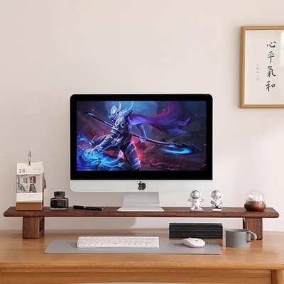 Walnut Laptop Monitor Stand Verstelbare Riser Houten Desktop Rack voor Computer Laptop Printer TV Cellphone Stand