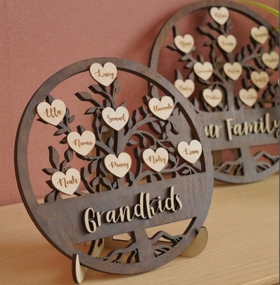 Gepersonaliseerde houten stamboomlijsten Betekenisvol cadeau Gepersonaliseerd bord Slaapkamer Decoratie Houten muur