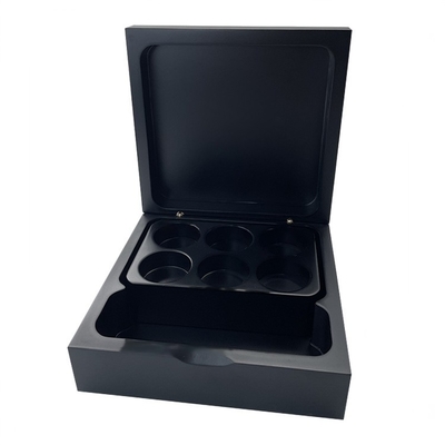 4 holes Zwarte houten Nespresso koffie capsule doos