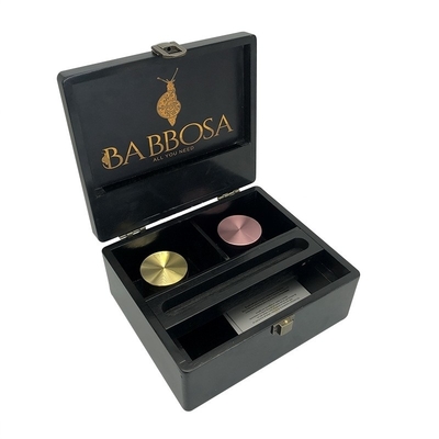 Caja de almacenamiento de perfumes de madera con bandeja de cenizas de madera para caja de almacenamiento de puros