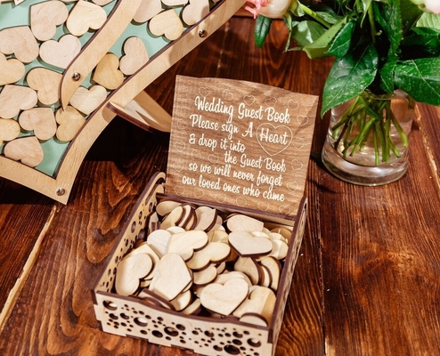 Houten doos voor harten Houten doos Houten doos Huwelijksbord