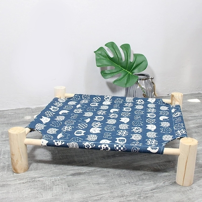 Katten- en hondenhangerbed Houten kattenhanger met verhoogde koelbed Afneembaar Draagbaar Indoor Outdoor Huisdierbed Geschikt voor katten