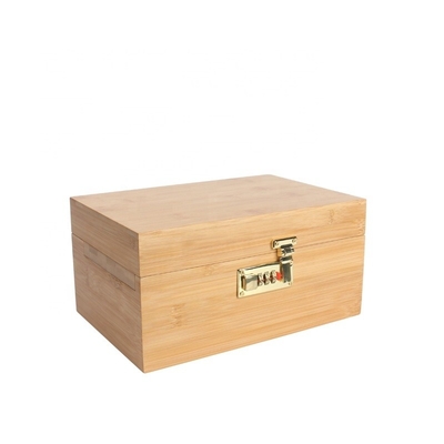 Bamboe stash box bundel met rollende bak opslag set en slot, slot stash box en volledige set van gereedschappen
