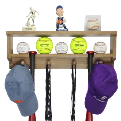 Premier Baseball en Softball All in 1 Trophy Shelf Display- Baseball Bat Holder en Bat Rack voor Ballen, Batten, Metal