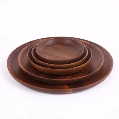 Warme verkoop van natuurlijke hout gepersonaliseerde voedsel service herbruikbare tafelgerei coaster groothandel