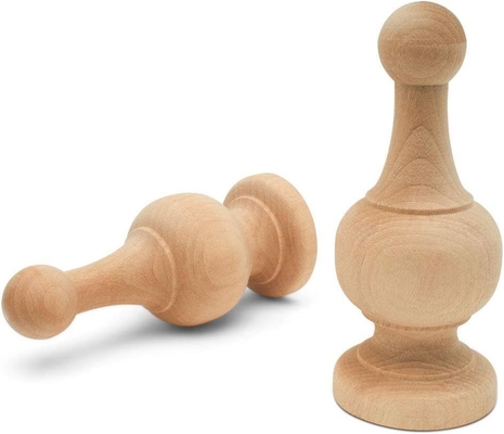 Onvoltooide houten afwerkingen decoratief, voor bed-post-afwerkingen, gordijnstaaf-afwerkingen, vlaggenstangtopper en ambachten