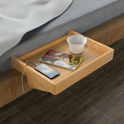 Bed Bunk Bamboe Bedside Shelf Onregelmatige Bamboe Clip Op Bedside Shelf