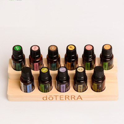 Houten olie-rek, 18 flessen essentiële oliehouder, olie-displaystand, lichtgewicht nagellak organisator, houten cosmetische display