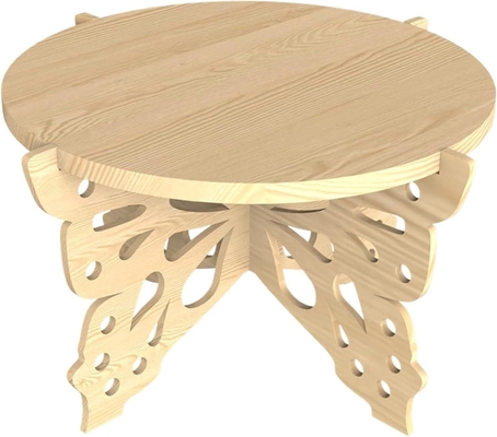 Gepersonaliseerde taartstand Rustieke serveerplaat Makkelijk schoon vlindervormige basis Decoratieve houten taarthouder Taartrek