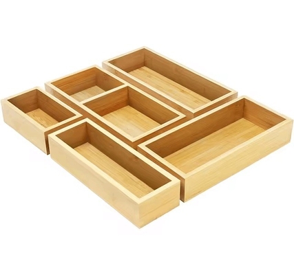 Luxe bamboe laden organisator - Multifunctionele laden organisator voor keuken, badkamer, kantoor bureau, cosmetica, juwelen