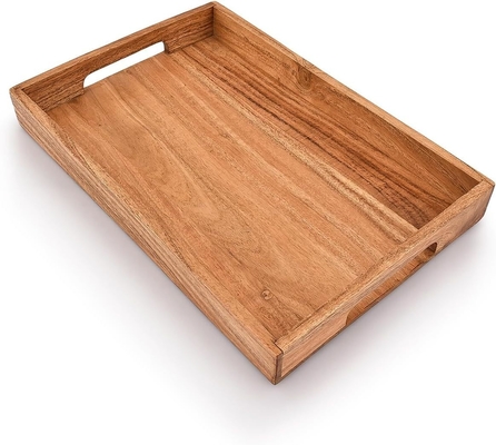 Groothandel Tray met handvaten Houten serveerbak Snack Tray geweldig voor ontbijtkoffietafels