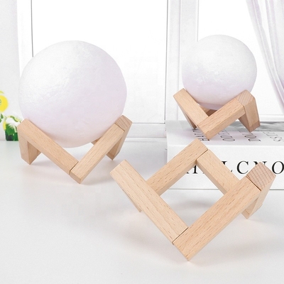 3D maanlamp Houten basis - Moedersdag cadeau LED nachtlicht, cadeautjes voor kinderen Vrouwen verjaardag