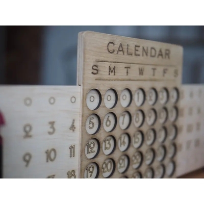 Houten tafelkalender, dagelijkse bureaublad Perpetual bureau kalender, moderne boerderij esthetische bureau accessoires voor Home Office Decor