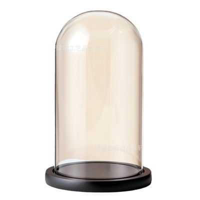 Glaskoepel met houten basis Glas voor kaars Mini Cake Stand Glas Display Dome