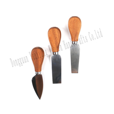 Mini Messer Butter Messer Spatula Roestvrij kaas snijmachine 3 kaas messen Set Houten handvat