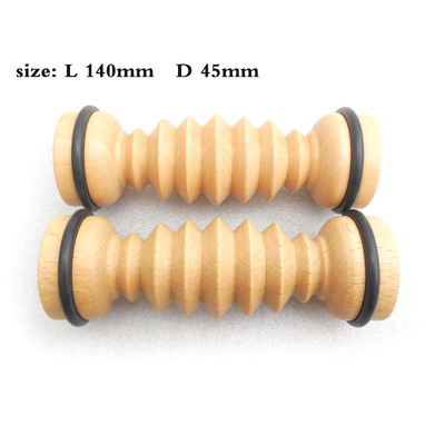 Houten Voetroller - Handhoudende Body Massager, Hoogwaardig beukenhout met helder lak 140x45mm