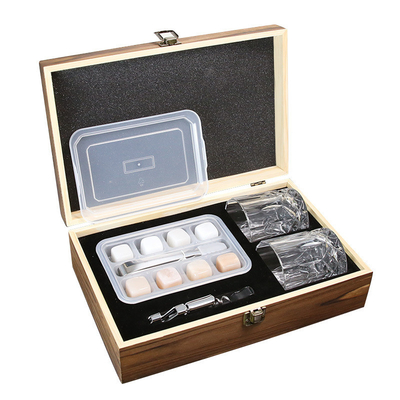 Whiskey Rocks Gift Set 8 gouden ijsblokjes herbruikbare koelstenen