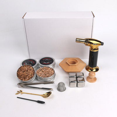 Oud-Fashioned Wood Cocktail Smoker Kit met Torch Hout Chips voor Bourbon Whiskey Verjaardag Whiskey Gift voor Mannen