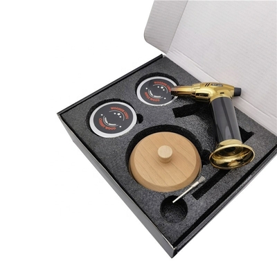 Nieuw ontwerp houten cocktail roker kit met fakkel aanpassen whisky cocktail roker kit met houten chips lepel