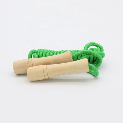 Springtouw Houten handvat en gekleurd touw, Houten springtouw voor kinderen en volwassenen