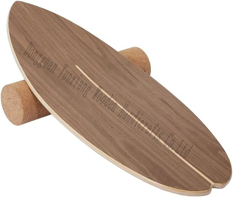 Houten balansbord Indoor surfboard Surfstyle Home Fitness met wiel voor lichaamsbeweging, atletische training en bordsport