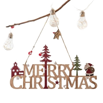 Custom Christmas Tree Hanging Ornament Houten kerstversieringen Hanger voor thuisfeest Nieuwjaar